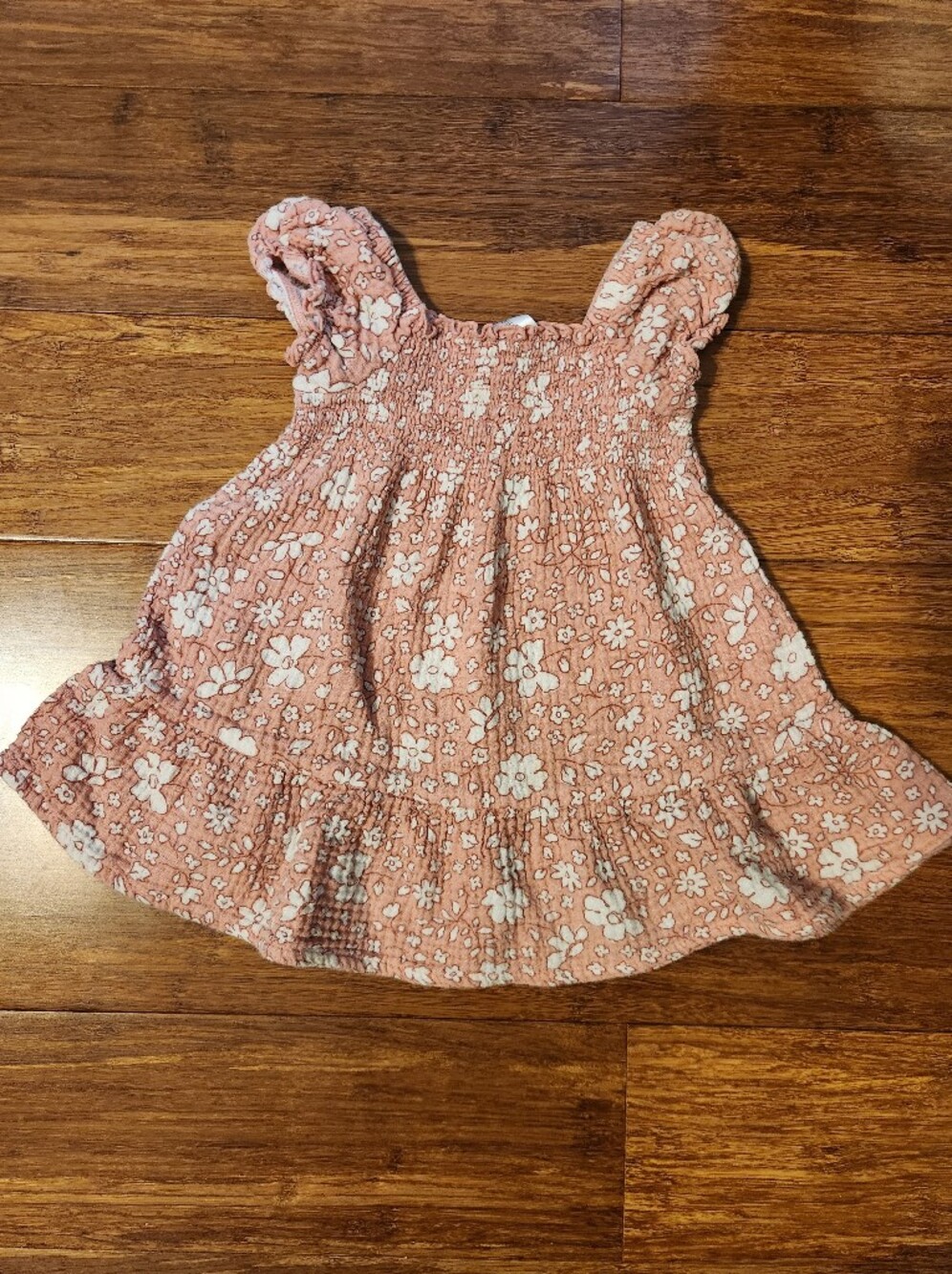 Modern Moments Baby Girls Floral Smocked Pink Summer Dress, 12 Months